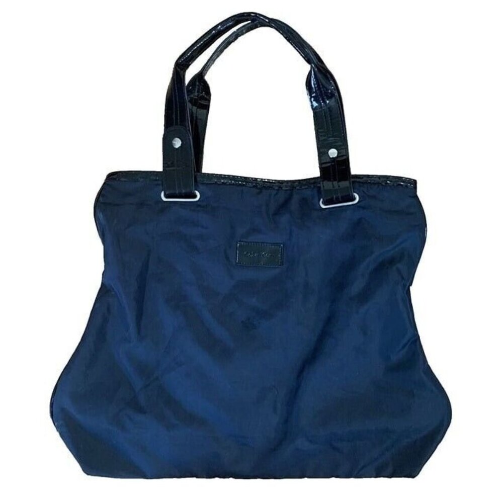 Calvin Klein Bag Black Dress Handbag Purse Nylon Magnetic Shoulder Tote15" x 14"